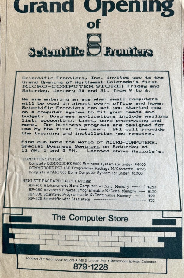 Grand Opening Advertisement in the Steamboat Pilot